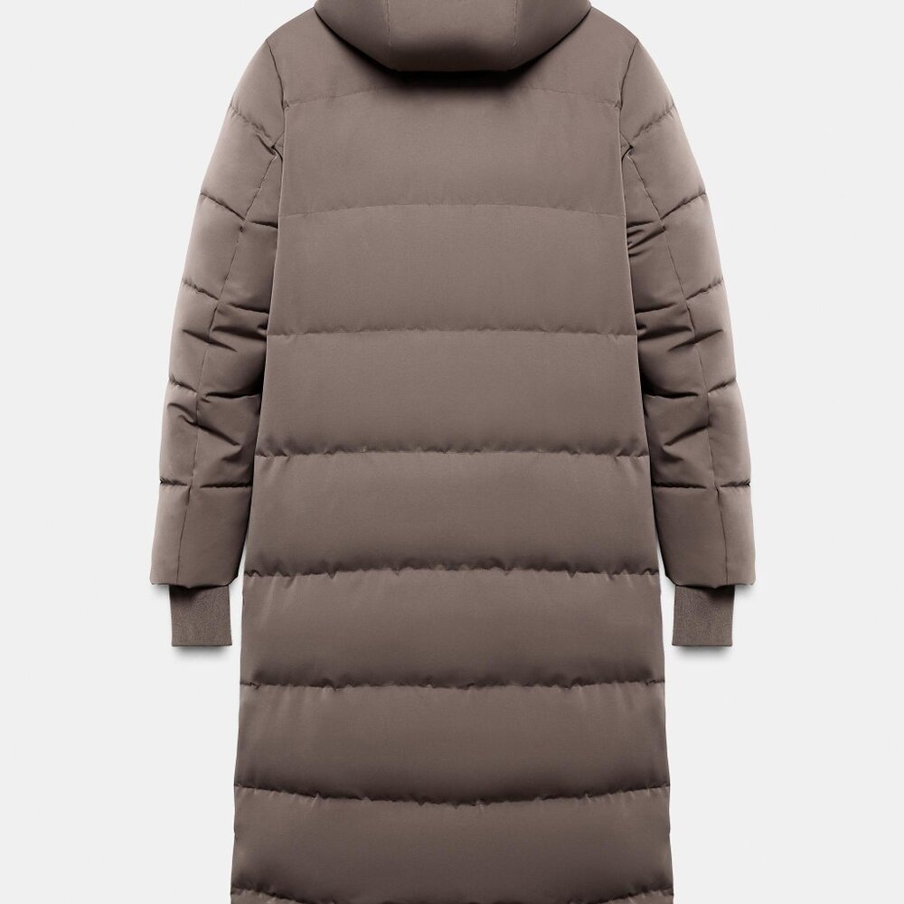 Zara WATER-REPELLENT WINDPROOF DOWN JACKET WITH HOODIE MINK 0/3046/229 - Picture 3 of 7